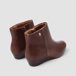 Ankle Boot Feminina Modare Anabela Texturizada Marrom