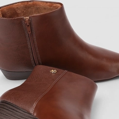 Ankle Boot Feminina Modare Anabela Texturizada Marrom