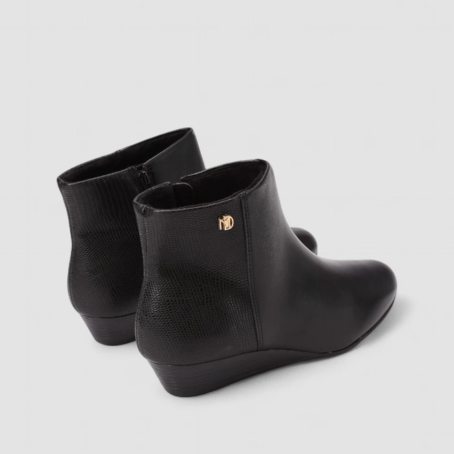 Ankle Boot Feminina Modare Anabela Texturizada Preto