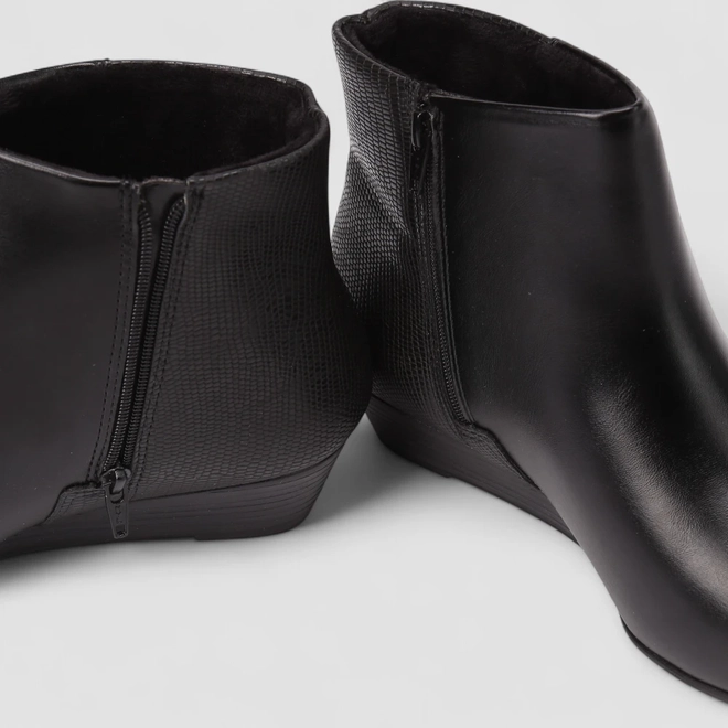 Ankle Boot Feminina Modare Anabela Texturizada Preto
