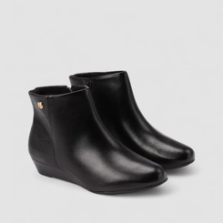 Ankle Boot Feminina Modare Anabela Texturizada Preto