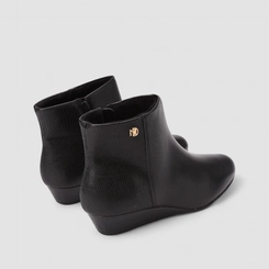 Ankle Boot Feminina Modare Anabela Texturizada Preto