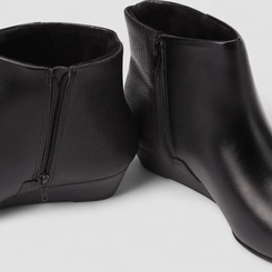 Ankle Boot Feminina Modare Anabela Texturizada Preto