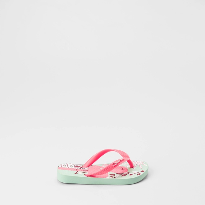 Chinelo Infantil Ipanema Flamingo Verde & Rosa