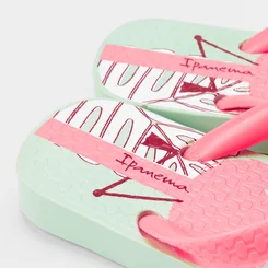 Chinelo Infantil Ipanema Flamingo Verde & Rosa
