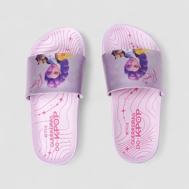 Slide Infantil Grendene Kids Guerreira do K-Pop Lilás