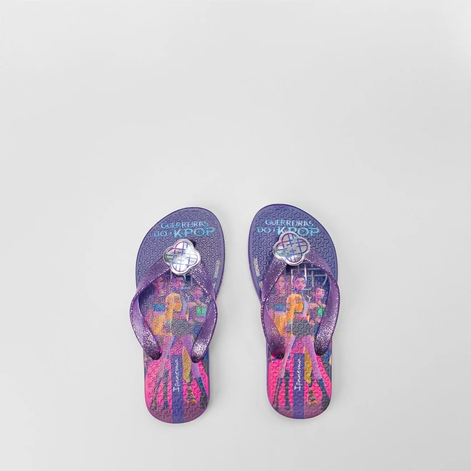 Chinelo Infantil Ipanema Guerreiras Do Kpop Glitter Roxo