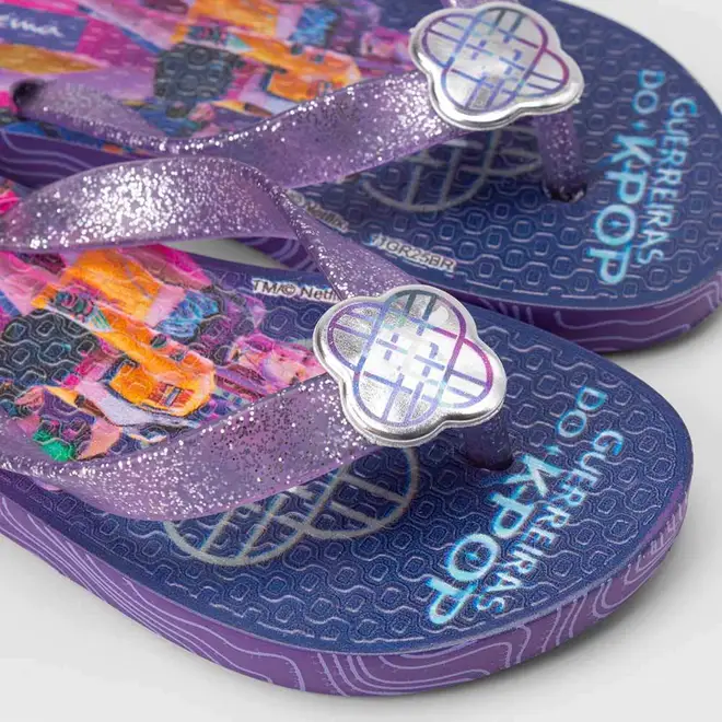 Chinelo Infantil Ipanema Guerreiras Do Kpop Glitter Roxo
