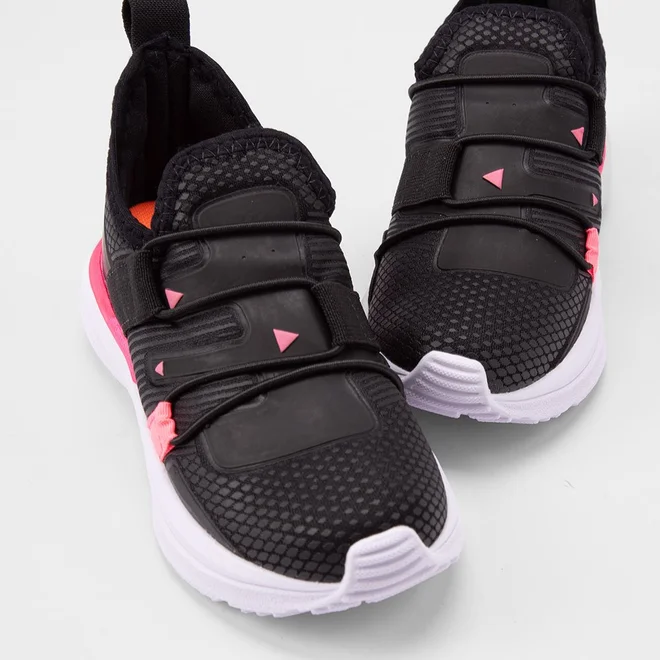 Slip On Infantil Vertus Calce Fácil Preto & Rosa