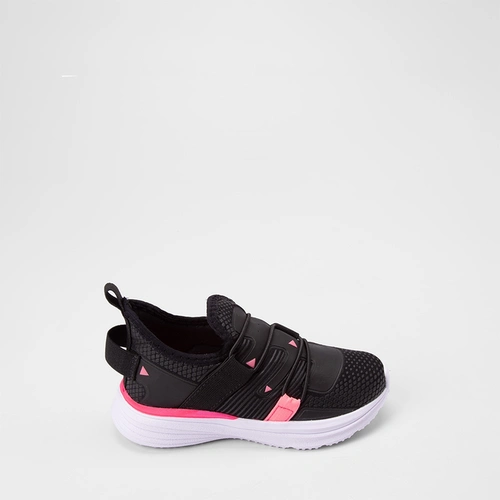 Slip On Infantil Vertus Calce Fácil Preto & Rosa