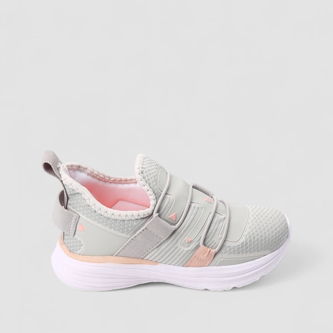 Slip On Infantil Vertus Calce Fácil Cinza & Rosa