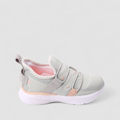 Slip On Infantil Vertus Calce Fácil Cinza & Rosa