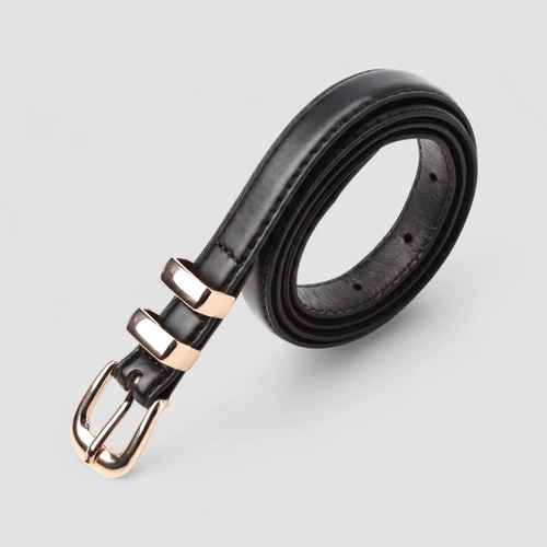 Cinto Feminino Gabriela Fivela Dourada Preto