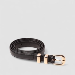 Cinto Feminino Gabriela Fivela Dourada Preto