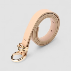 Cinto Feminino Gabriela Fivela Dourada Nude
