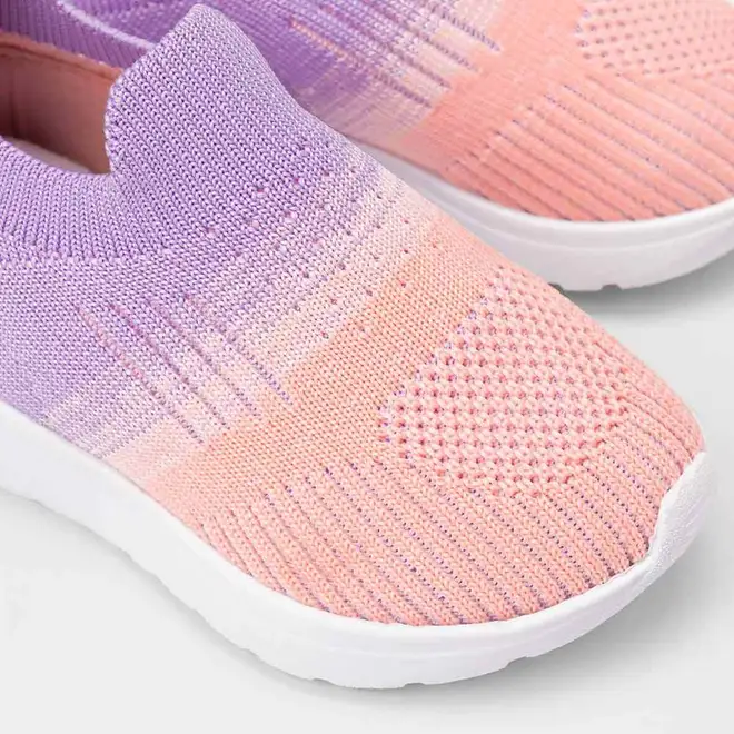 Slip On Bebê Sua Cia Calce Fácil Roxo & Rosa