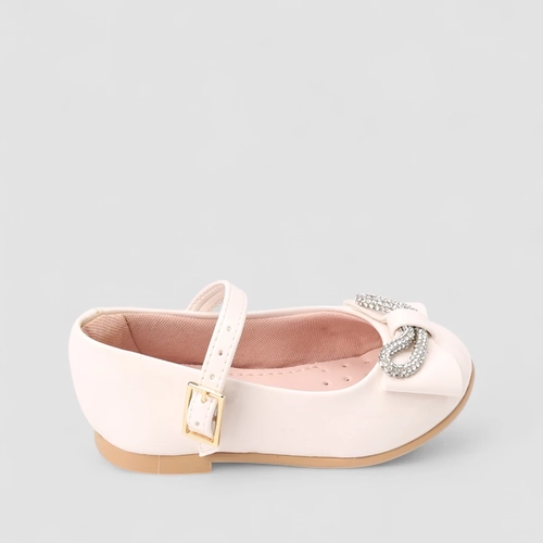 Sapatilha Boneca Bebê Sua Cia Laço Strass Verniz Off White