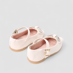 Sapatilha Boneca Bebê Sua Cia Laço Strass Verniz Off White