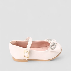 Sapatilha Boneca Bebê Sua Cia Laço Strass Verniz Off White