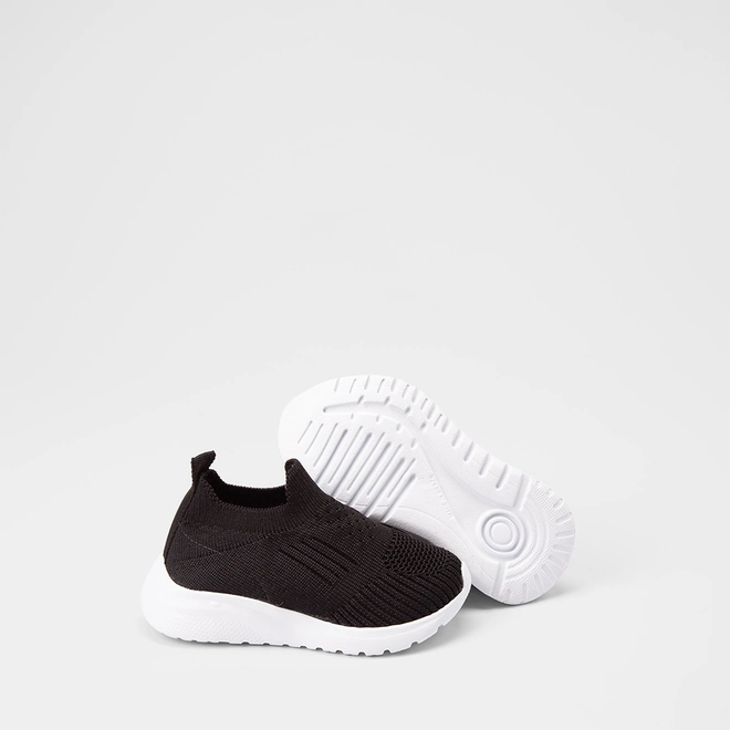 Slip On Bebê Sua Cia Calce Fácil Preto & Branco