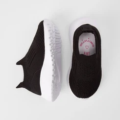 Slip On Bebê Sua Cia Calce Fácil Preto & Branco