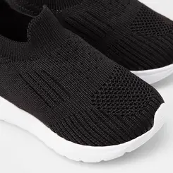 Slip On Bebê Sua Cia Calce Fácil Preto & Branco