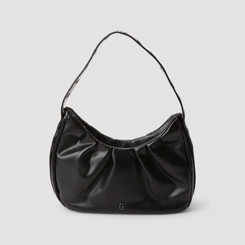 Bolsa Hobo Gabriela Média Detalhe Ilhós Preta