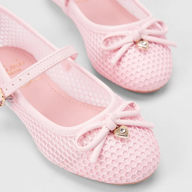 Sapatilha Boneca Infantil Sua Cia Enfeite Laço Tela Rosa