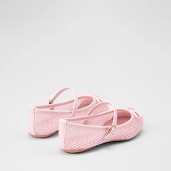 Sapatilha Boneca Infantil Sua Cia Enfeite Laço Tela Rosa