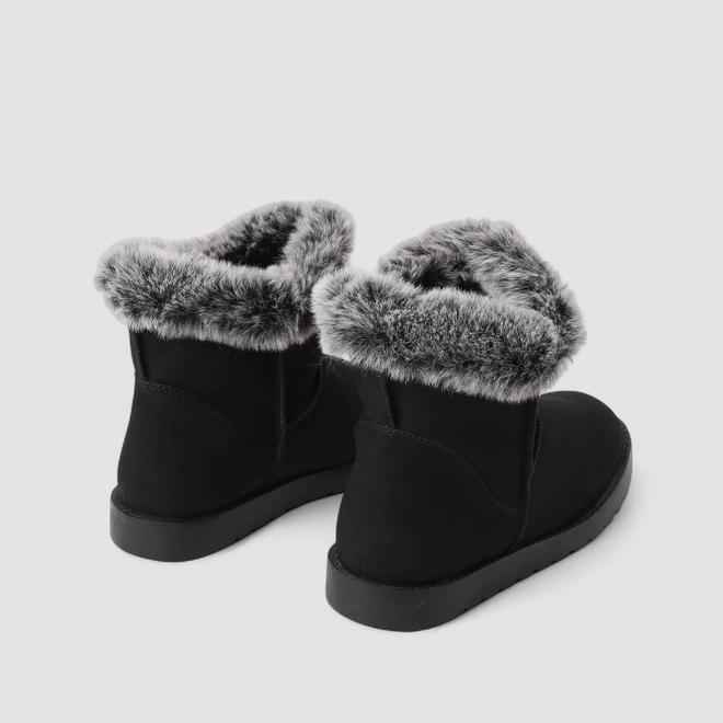 Bota Feminina Mooncity Cano Curto Peluciada Preto