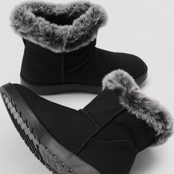 Bota Feminina Mooncity Cano Curto Peluciada Preto