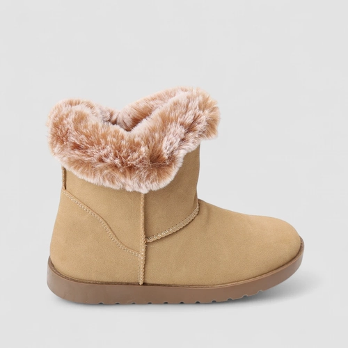 Bota Ugg Feminina Mooncity Cano Curto Pelúcia Bege