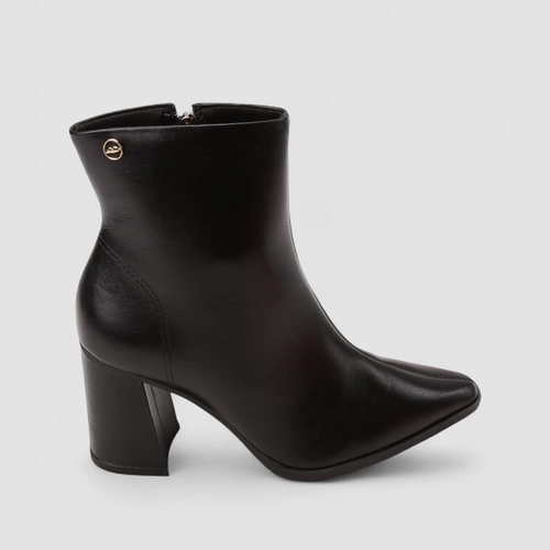 Bota Feminina Dakota Salto Alto Couro Preto