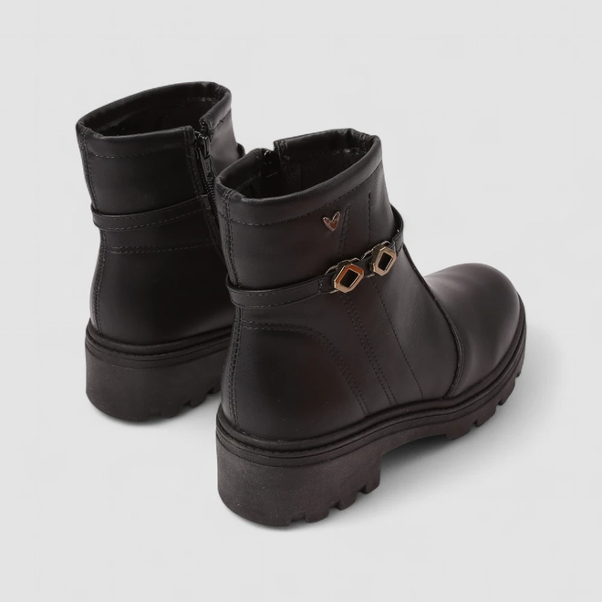 Ankle Boot Feminino Mississipi Enfeite Fivela Preto