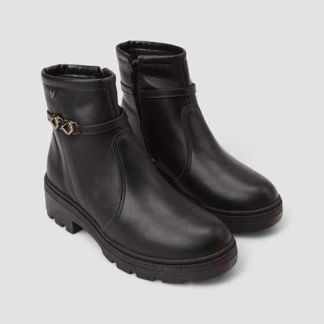 Ankle Boot Feminino Mississipi Enfeite Fivela Preto