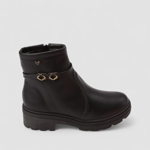 Ankle Boot Feminino Mississipi Enfeite Fivela Preto