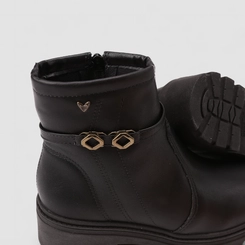 Ankle Boot Feminino Mississipi Enfeite Fivela Preto
