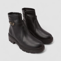 Ankle Boot Feminino Mississipi Enfeite Fivela Preto