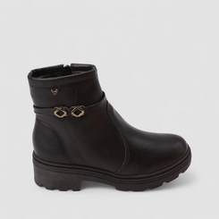 Ankle Boot Feminino Mississipi Enfeite Fivela Preto