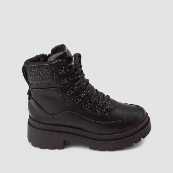 Bota Coturno Feminino Dakota Cano Curto Tratorado Com Zíper Preto