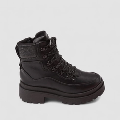 Bota Coturno Feminino Dakota Cano Curto Tratorado Com Zíper Preto