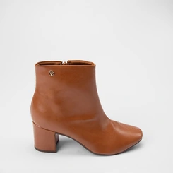 Ankle Boot Feminina Via Uno Salto Bloco Caramelo