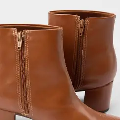 Ankle Boot Feminina Via Uno Salto Bloco Caramelo