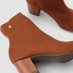 Bota Feminina Via Uno Knit Cano Curto Marrom