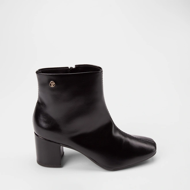 Ankle Boot Feminina Via Uno Salto Bloco Preto