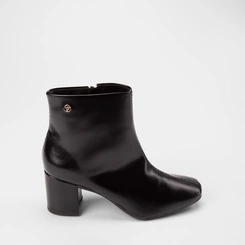 Ankle Boot Feminina Via Uno Salto Bloco Preto