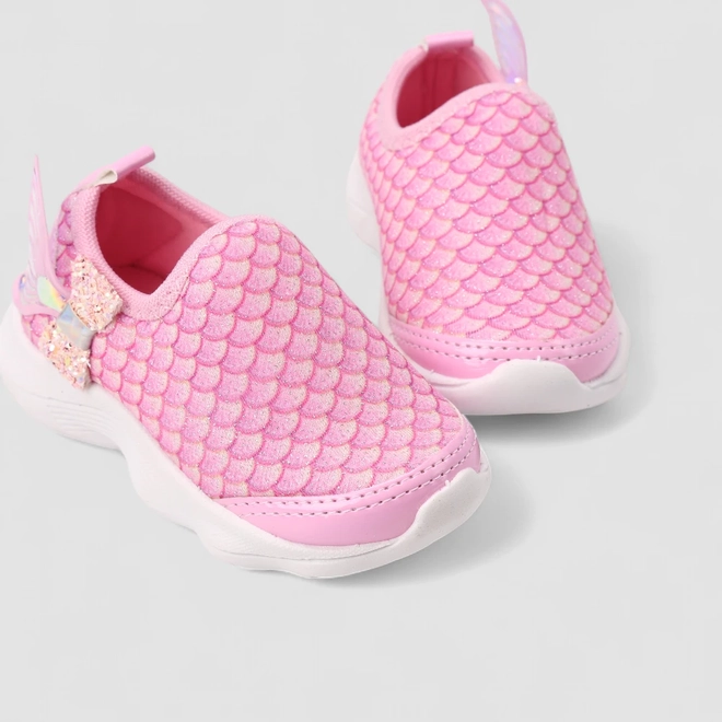Slip On Infantil Gabrielinha Calce Fácil Detalhe Cauda Sereia Rosa