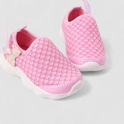 Slip On Infantil Gabrielinha Calce Fácil Detalhe Cauda Sereia Rosa