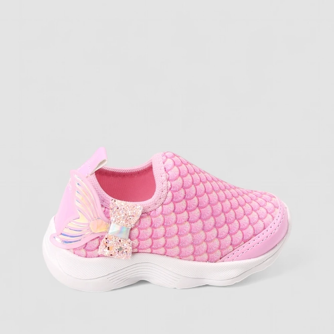 Slip On Infantil Gabrielinha Calce Fácil Detalhe Cauda Sereia Rosa