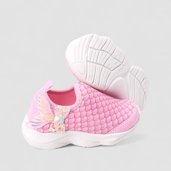 Slip On Infantil Gabrielinha Calce Fácil Detalhe Cauda Sereia Rosa